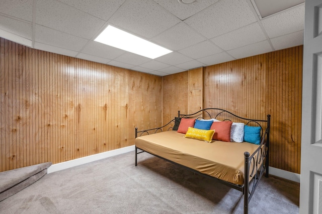 1128 Tiftonia View Rd, Chattanooga, TN 37419 - carpeted bedroom with wood walls and a paneled ceiling