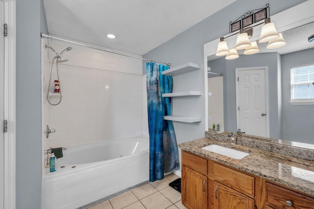 1128 Tiftonia View Rd, Chattanooga, TN 37419 - bathroom featuring tile patterned flooring, shower / bath combo, and vanity