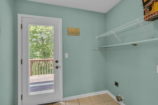 1128 Tiftonia View Rd, Chattanooga, TN 37419 - laundry area with electric dryer hookup and tile patterned floors