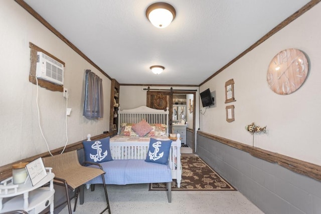 70 Nancy Ave, Cadiz, KY 42211 - bedroom featuring ornamental molding and a barn door