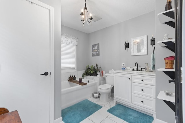 70 Nancy Ave, Cadiz, KY 42211 - bathroom featuring vanity, a bath, and marble look tile flooring
