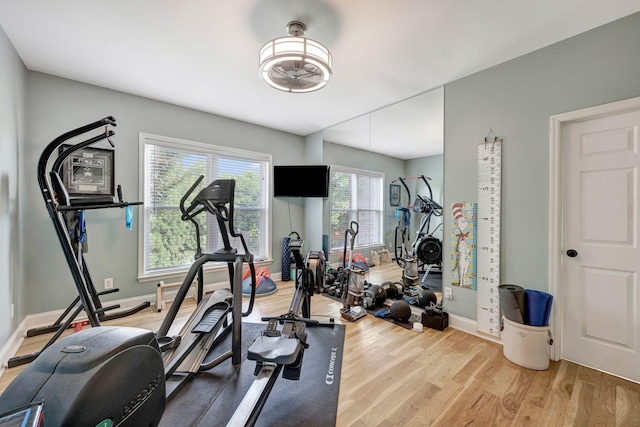 206 Stillcreek Dr, Franklin, TN 37064 - exercise room featuring light wood-type flooring and baseboards