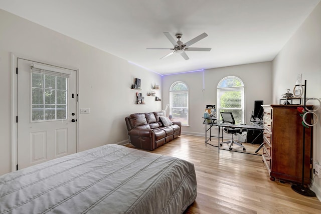 206 Stillcreek Dr, Franklin, TN 37064 - bedroom with light wood-style flooring and ceiling fan