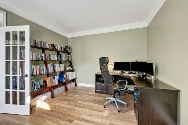 206 Stillcreek Dr, Franklin, TN 37064 - home office featuring crown molding and light wood-type flooring