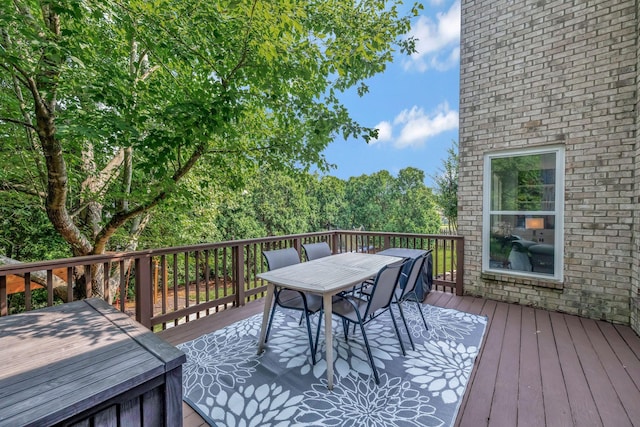 206 Stillcreek Dr, Franklin, TN 37064 - wooden deck featuring outdoor dining area