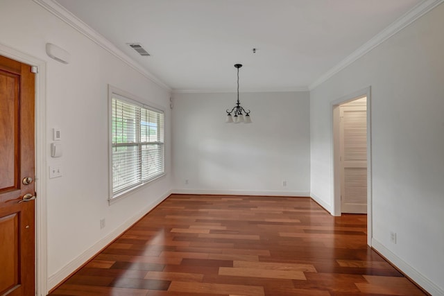 301 Criddle St Unit 304, Nashville, TN 37219 - unfurnished dining area featuring a chandelier, crown molding, and wood finished floors