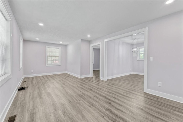 49 Je Sartain Rd, Manchester, TN 37355 - spare room featuring light wood-type flooring and recessed lighting