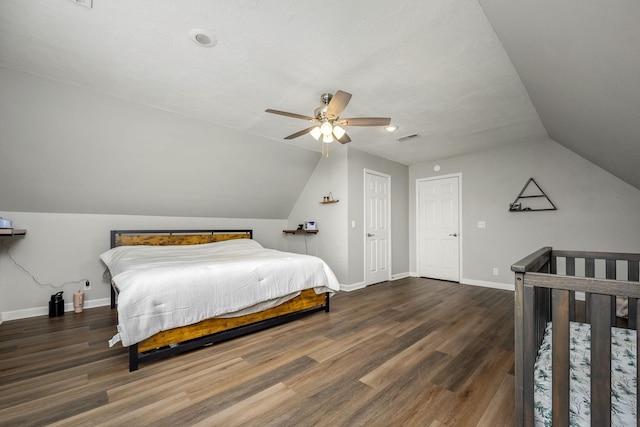 229 Wellington Way, Smyrna, TN 37167 - bedroom with vaulted ceiling, wood finished floors, and a ceiling fan