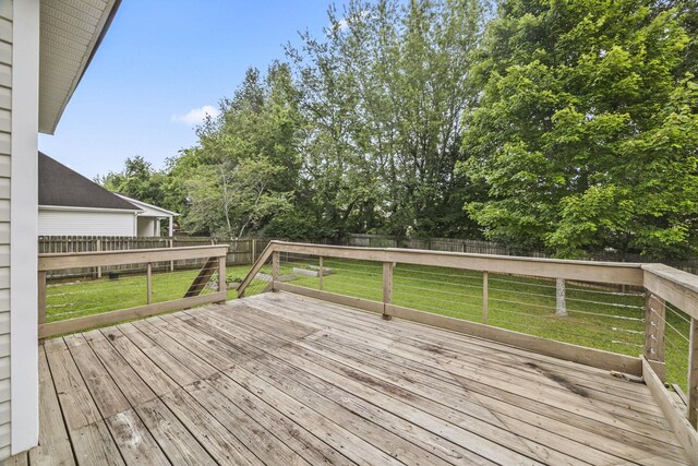 2135 Loudenslager Dr, Thompsons Station, TN 37179 - wooden deck featuring a fenced backyard and view of scattered trees