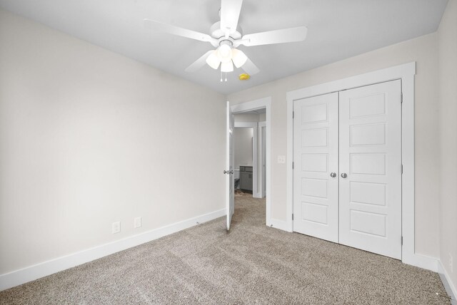 109 Adkins St Unit A, Clarksville, TN 37042 - unfurnished bedroom with carpet, a closet, and a ceiling fan