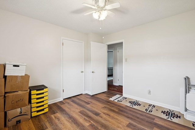 1651 Caughran Rd, Lewisburg, TN 37091 - unfurnished bedroom with wood finished floors and a ceiling fan