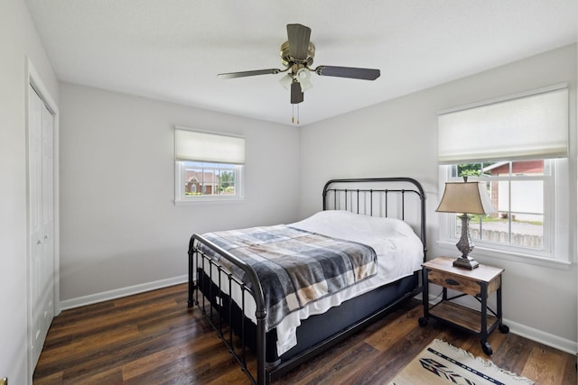 1651 Caughran Rd, Lewisburg, TN 37091 - bedroom featuring wood finished floors, a closet, and ceiling fan