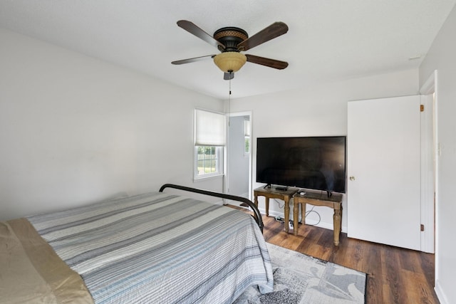 1651 Caughran Rd, Lewisburg, TN 37091 - bedroom featuring wood finished floors and ceiling fan