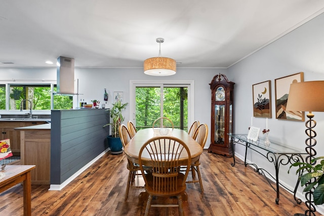 2113 Culleoka Hwy, Culleoka, TN 38451 - dining space featuring wood finished floors and crown molding