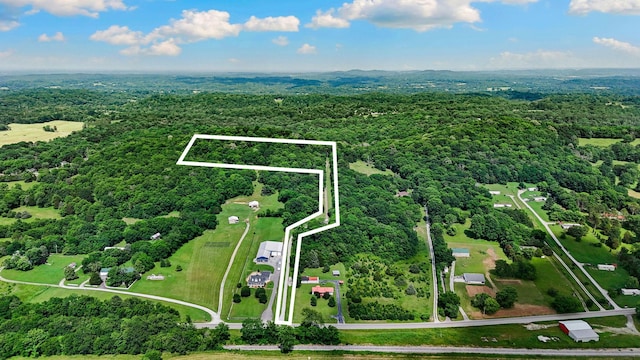 2113 Culleoka Hwy, Culleoka, TN 38451 - aerial view of property's location featuring a heavily wooded area and property parcel outlined