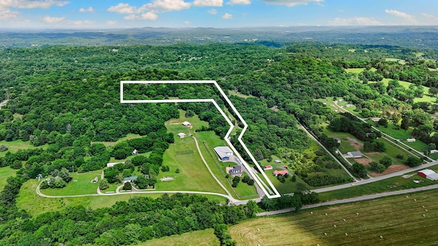 2113 Culleoka Hwy, Culleoka, TN 38451 - aerial view of property's location featuring a heavily wooded area and property parcel outlined
