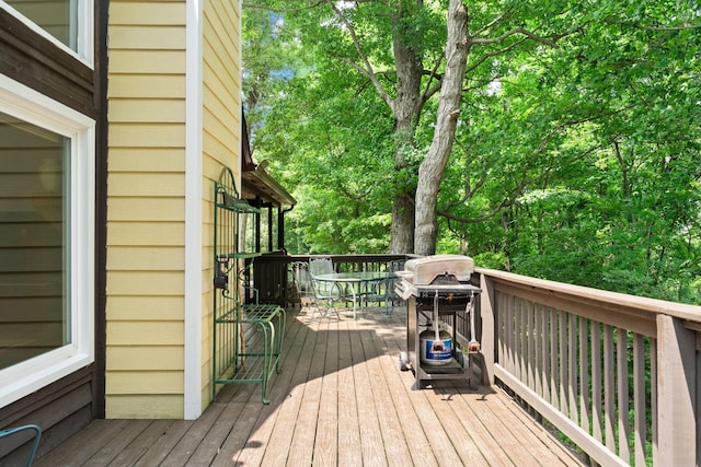 2113 Culleoka Hwy, Culleoka, TN 38451 - wooden terrace with area for grilling and outdoor dining area
