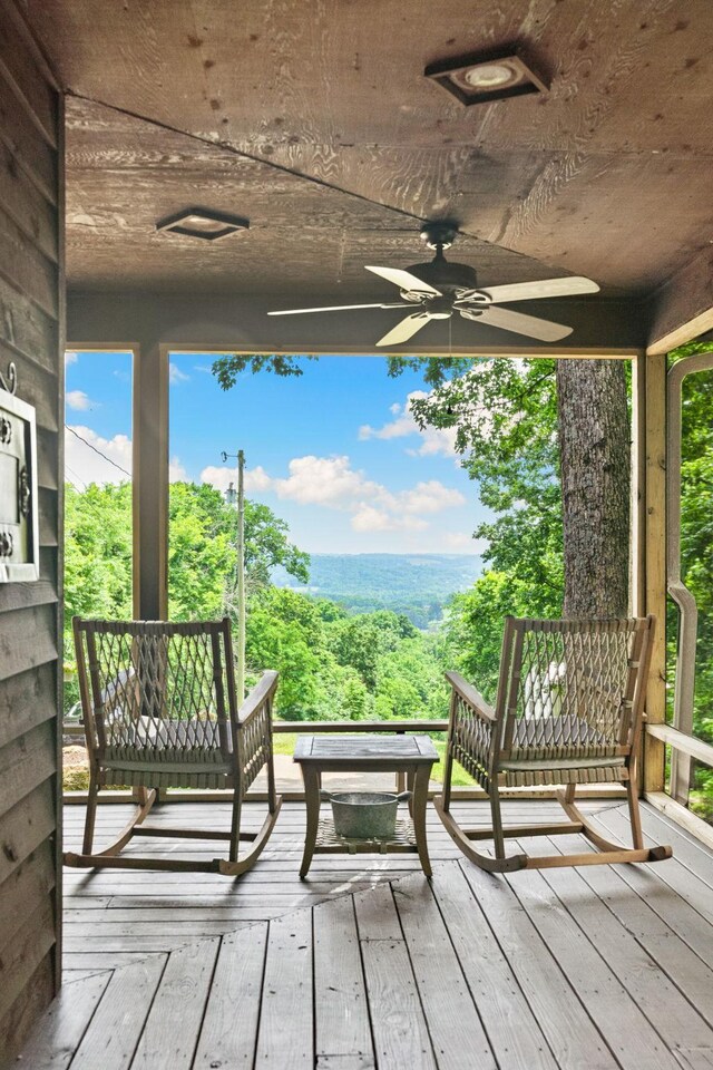 2113 Culleoka Hwy, Culleoka, TN 38451 - wooden terrace with a ceiling fan
