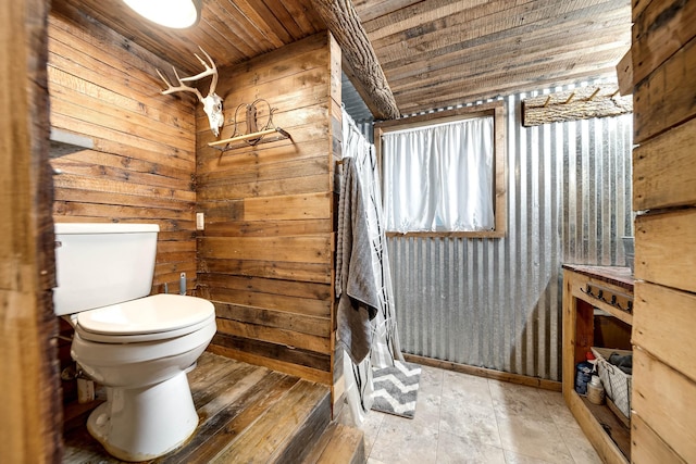 3037 Tunnel Rd, Westmoreland, TN 37186 - bathroom with wood walls and wood ceiling