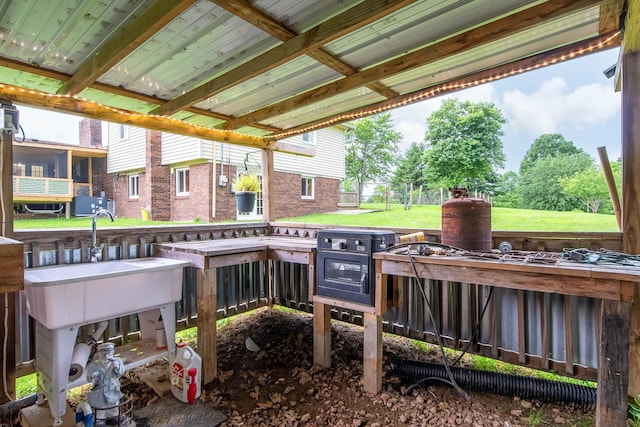 3037 Tunnel Rd, Westmoreland, TN 37186 - view of patio with a sink
