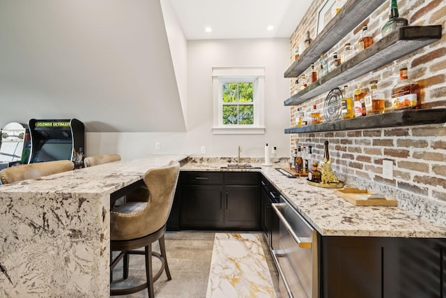 1485 Harrison Rd, Murfreesboro, TN 37128 - indoor wet bar featuring dishwasher and recessed lighting