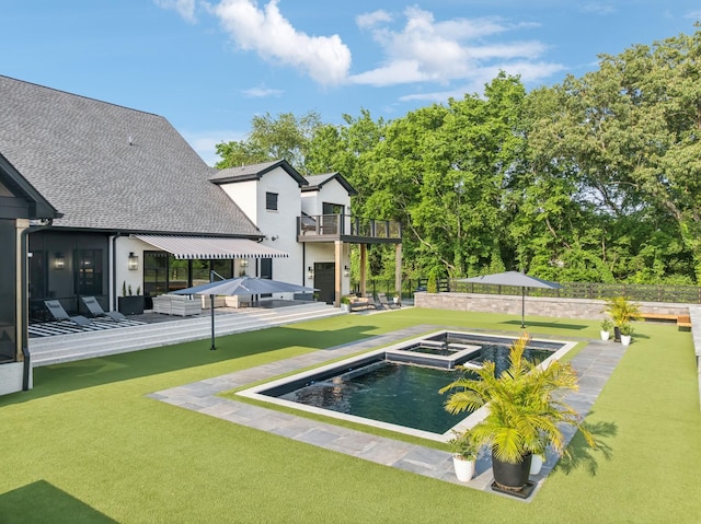 1485 Harrison Rd, Murfreesboro, TN 37128 - view of grassy yard featuring a balcony, an outdoor hangout area, and a patio area