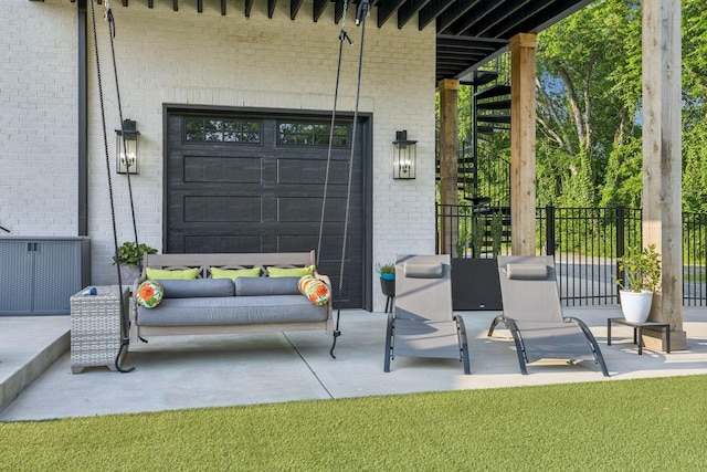 1485 Harrison Rd, Murfreesboro, TN 37128 - view of patio with stairway and a garage