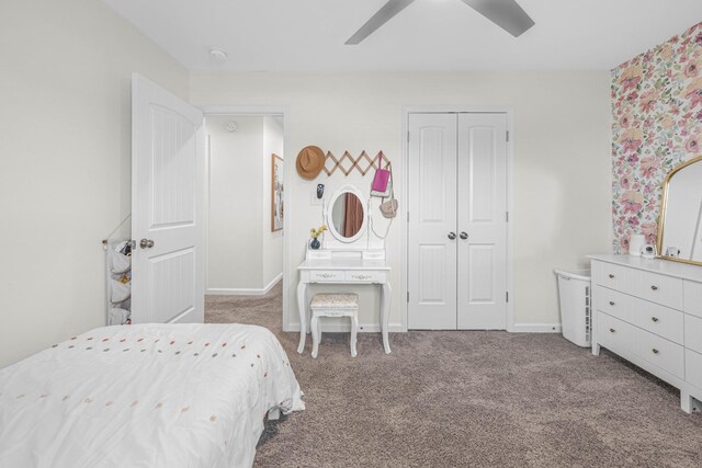 134 Chisum Ct, Clarksville, TN 37043 - carpeted bedroom featuring a closet and a ceiling fan