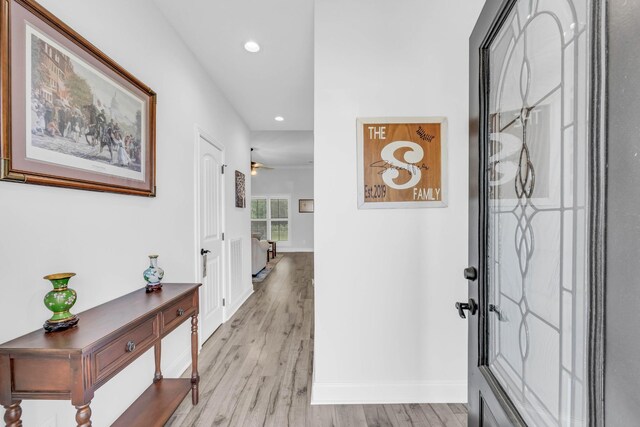 1055 Wittys Way, Clarksville, TN 37043 - hall with light wood-type flooring and recessed lighting