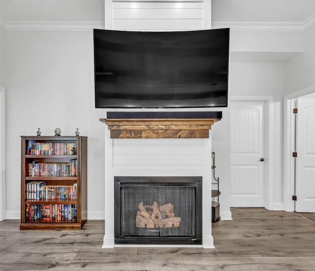 1055 Wittys Way, Clarksville, TN 37043 - detailed view of ornamental molding, a fireplace, and wood finished floors
