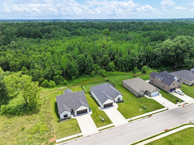 1055 Wittys Way, Clarksville, TN 37043 - aerial view of residential area featuring a heavily wooded area