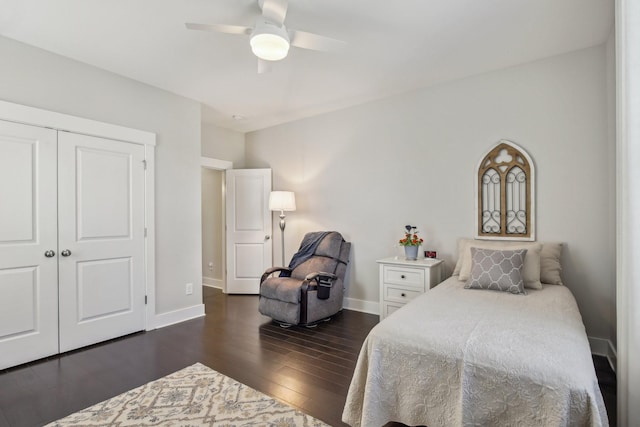 2016 Oliver Dr, Mount Juliet, TN 37122 - bedroom featuring wood finished floors, a closet, and ceiling fan