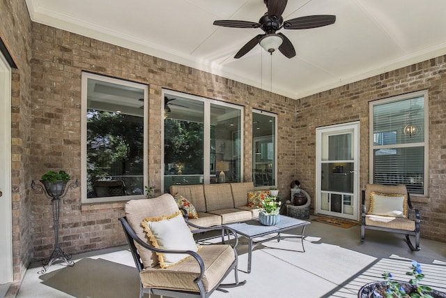 2016 Oliver Dr, Mount Juliet, TN 37122 - view of patio / terrace with an outdoor hangout area and ceiling fan
