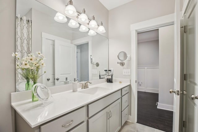 2016 Oliver Dr, Mount Juliet, TN 37122 - bathroom with vanity and wainscoting
