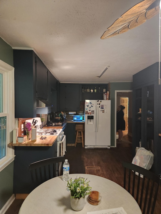 513 Draper Ln, Gainesboro, TN 38562 - dining space with dark wood-style floors and a textured ceiling