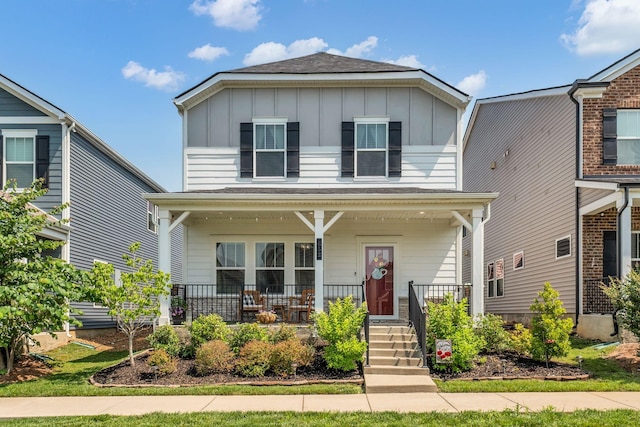 652 Taylor Bend Rd, Columbia, TN 38401 - view of front facade with board and batten siding and covered porch