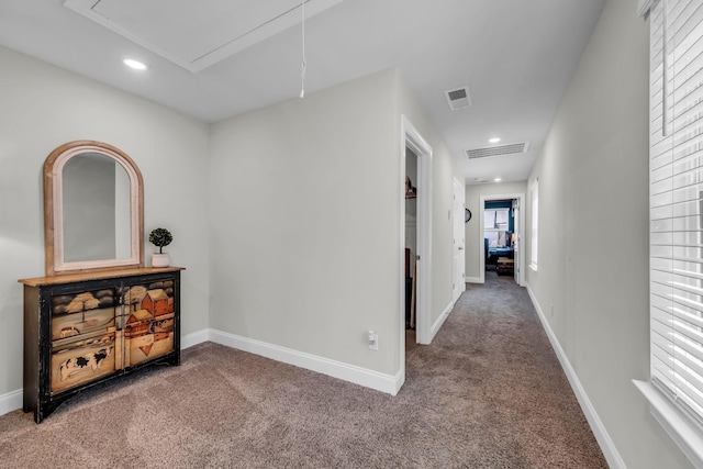 652 Taylor Bend Rd, Columbia, TN 38401 - corridor with attic access, carpet floors, and recessed lighting