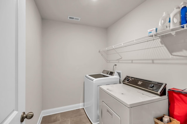 652 Taylor Bend Rd, Columbia, TN 38401 - laundry area with washing machine and clothes dryer and tile patterned floors