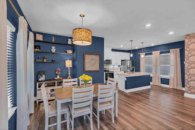 652 Taylor Bend Rd, Columbia, TN 38401 - dining area featuring dark wood finished floors and recessed lighting