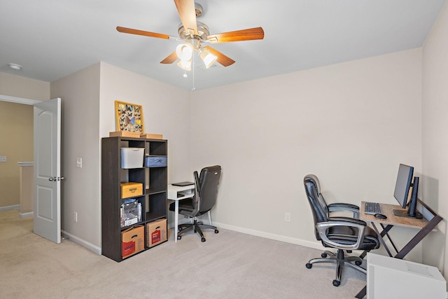 341 Lola Ln, Cottontown, TN 37048 - carpeted office with a ceiling fan and baseboards