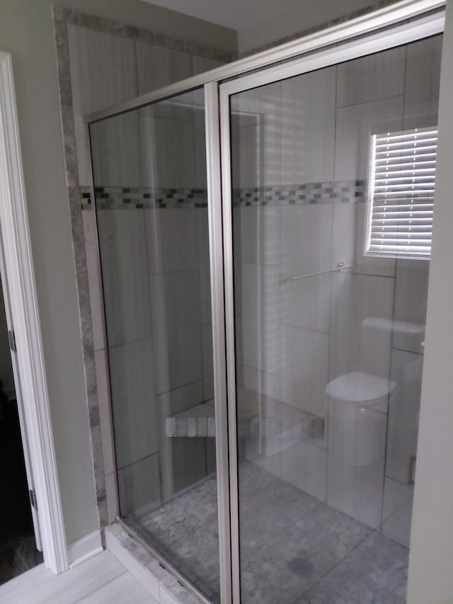 179 Avalon Dr, Gallatin, TN 37066 - bathroom with a stall shower and tile patterned flooring
