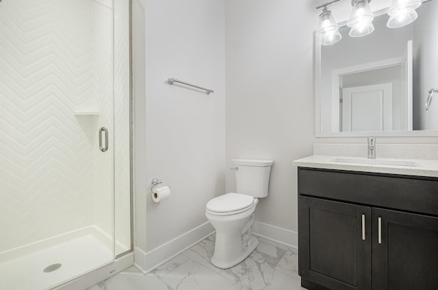 121 Bellvue Dr, Lebanon, TN 37090 - bathroom featuring marble finish flooring, vanity, and a stall shower