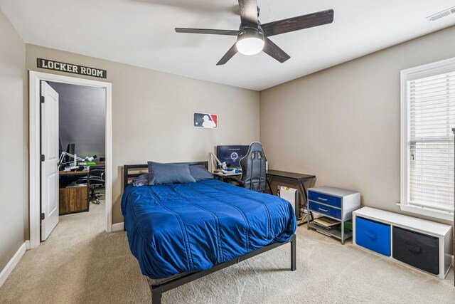 1005 Rudder Dr, Spring Hill, TN 37174 - bedroom with carpet, a desk, and a ceiling fan