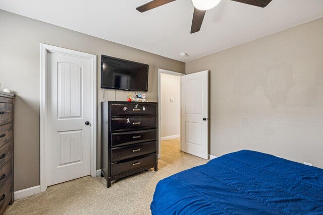 1005 Rudder Dr, Spring Hill, TN 37174 - bedroom featuring light colored carpet and a ceiling fan