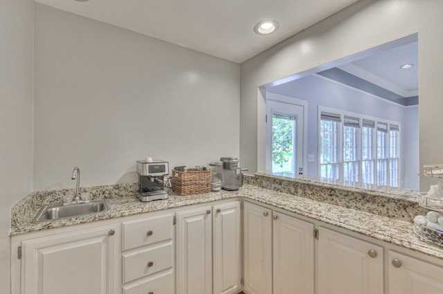 101 Spring Creek Trl, Hendersonville, TN 37075 - kitchen with white cabinetry and light stone countertops