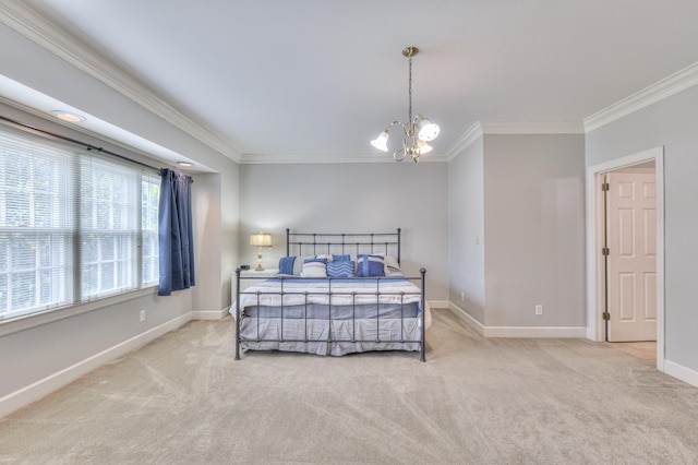 101 Spring Creek Trl, Hendersonville, TN 37075 - carpeted bedroom featuring ornamental molding and a chandelier