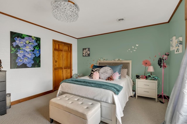 2600 Clanton Rd, Lawrenceburg, TN 38464 - carpeted bedroom with ornamental molding and baseboards