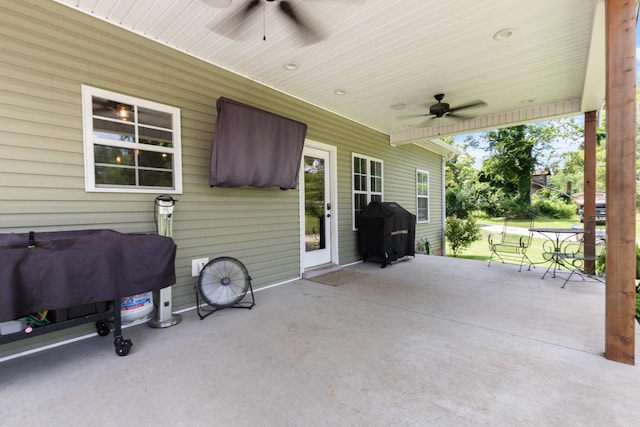 3215 Church St, Burns, TN 37029 - view of patio / terrace featuring ceiling fan and a grill