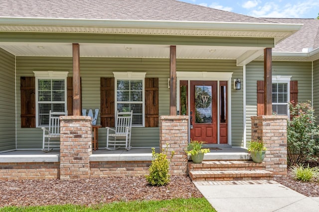 3215 Church St, Burns, TN 37029 - doorway to property with roof with shingles and covered porch