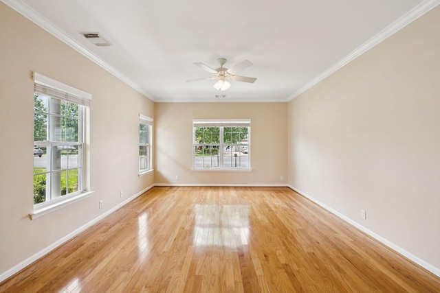 2025 Morrison Ave, Spring Hill, TN 37174 - unfurnished room featuring light wood finished floors, a ceiling fan, and ornamental molding